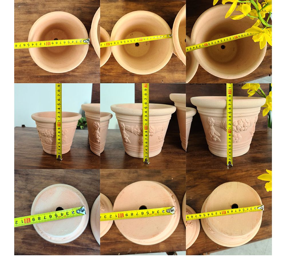 (화분만) 베트남 토분 그레이프(포도) 20x15cm 살구색/화분/흙화분/토분/예쁜화분/디자인화분/인테리어화분