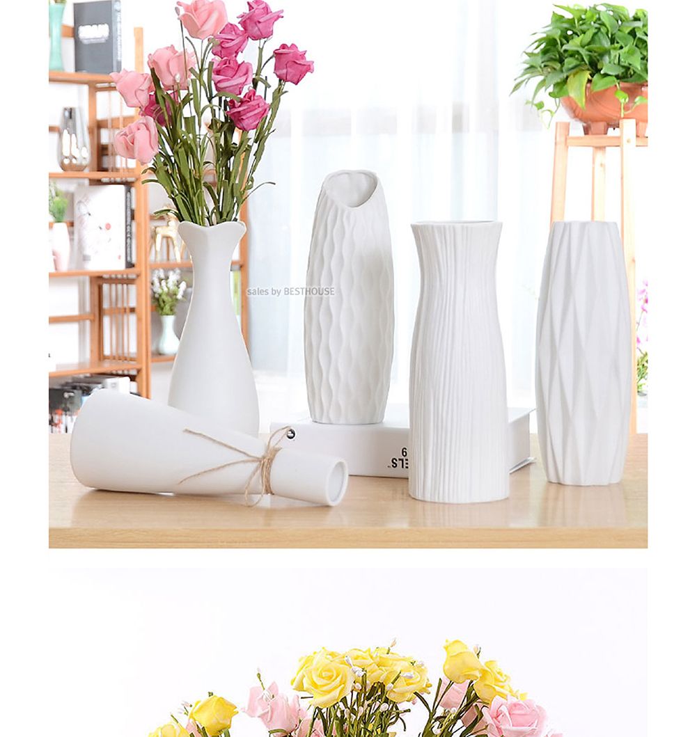 모던 세라믹 도자기 화병 20cm 꽃병 화이트 14종