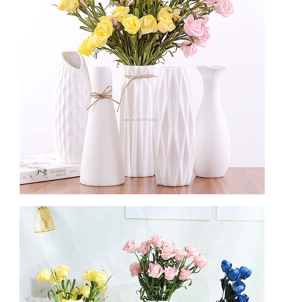 모던 세라믹 도자기 화병 20cm 꽃병 화이트 14종