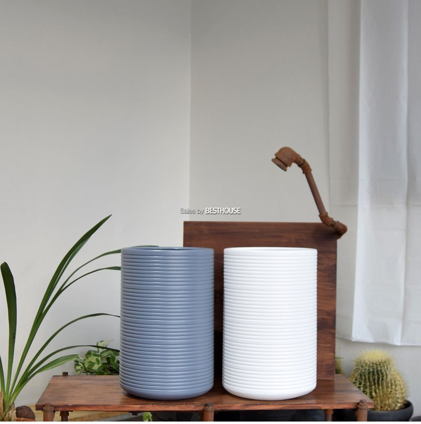 (그레이) 고강도 플라스틱화분 원형 27x42cm/화분/도기화분/예쁜화분/빈티지화분/원예용품/정원용품/분갈이