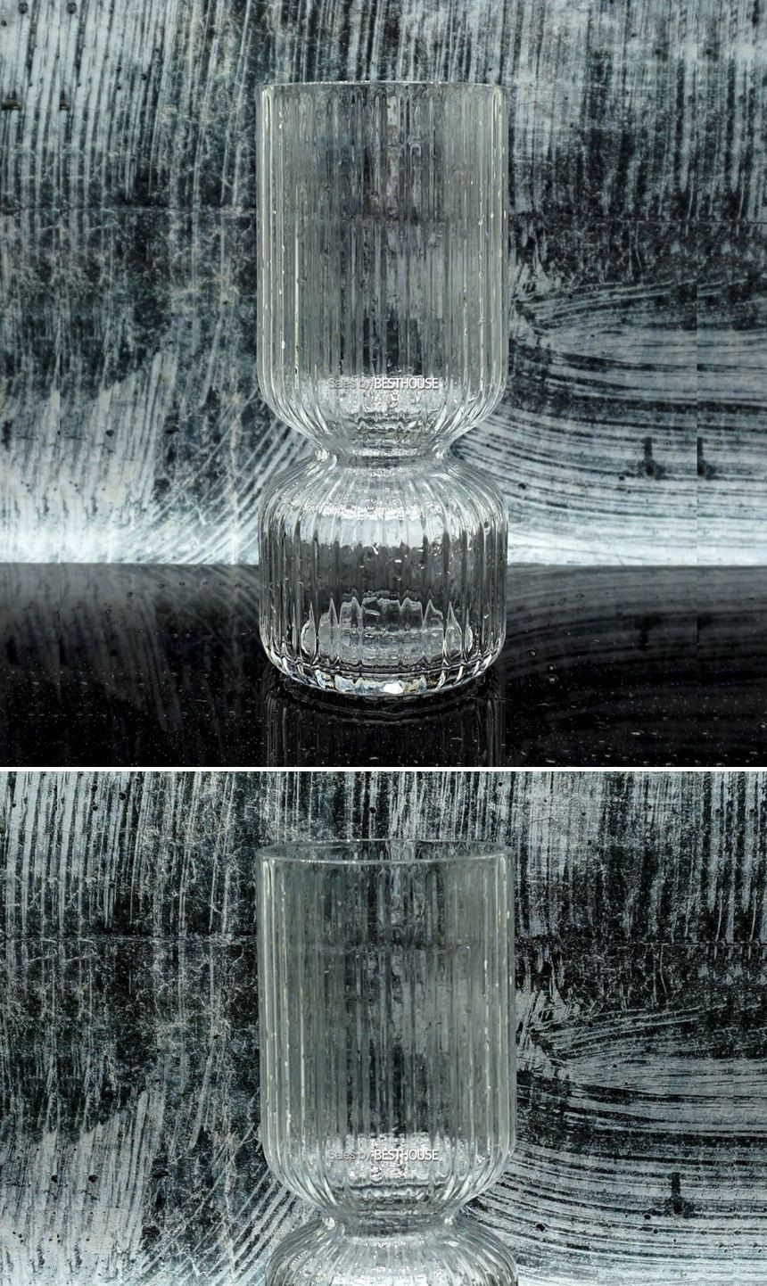 유리화분 화병 스트라이프 2단실린더(소) 8x18cm/꽃병/유리병/유리꽃병/유리화병/글라스화병/글라스꽃병/인