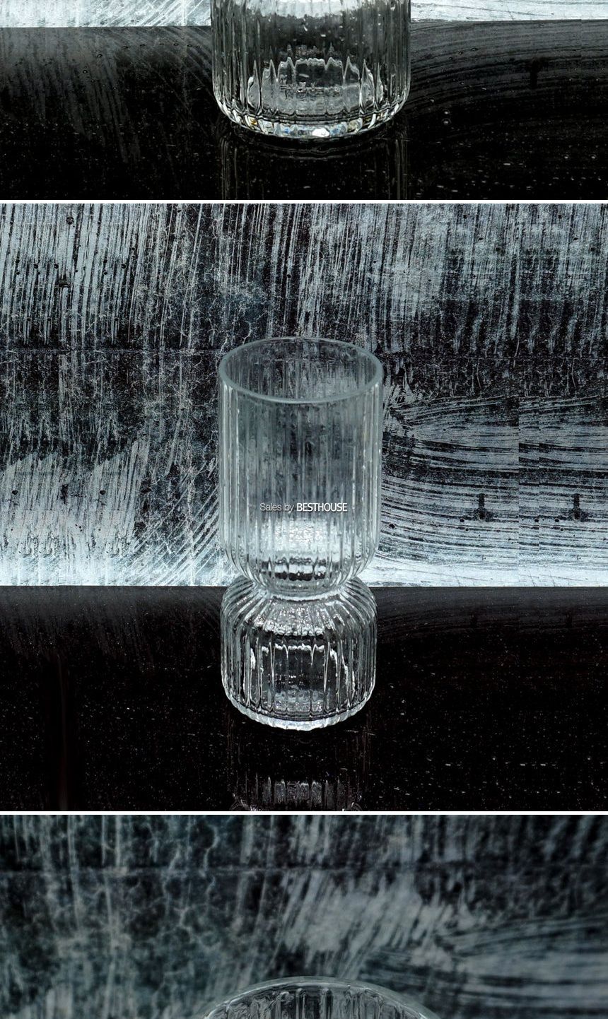 유리화분 화병 스트라이프 2단실린더(소) 8x18cm/꽃병/유리병/유리꽃병/유리화병/글라스화병/글라스꽃병/인