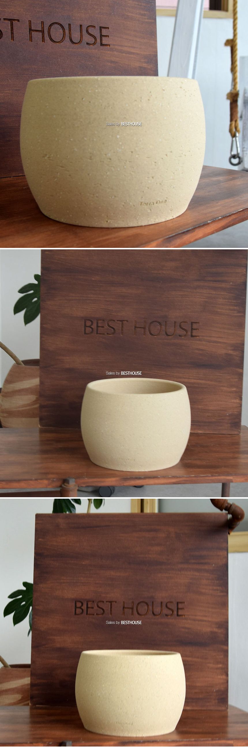 테라원 수제토분 N103 20x15cm 피치퍼프 평단지/화분/흙화분/토분/토분세트/화분세트/인테리어화분/인테리