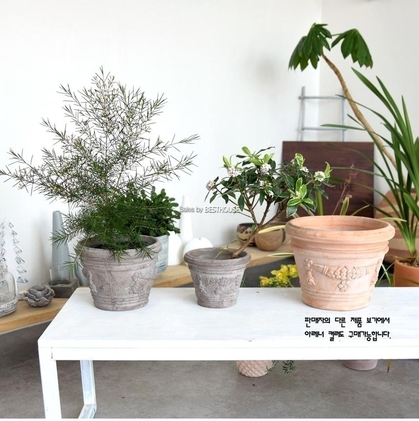 이탈리아 명품 수제토분VLF ET (그레이) D16 16x12cm/화분/흙화분/토분/예쁜화분/디자인화분/인테리어화분/