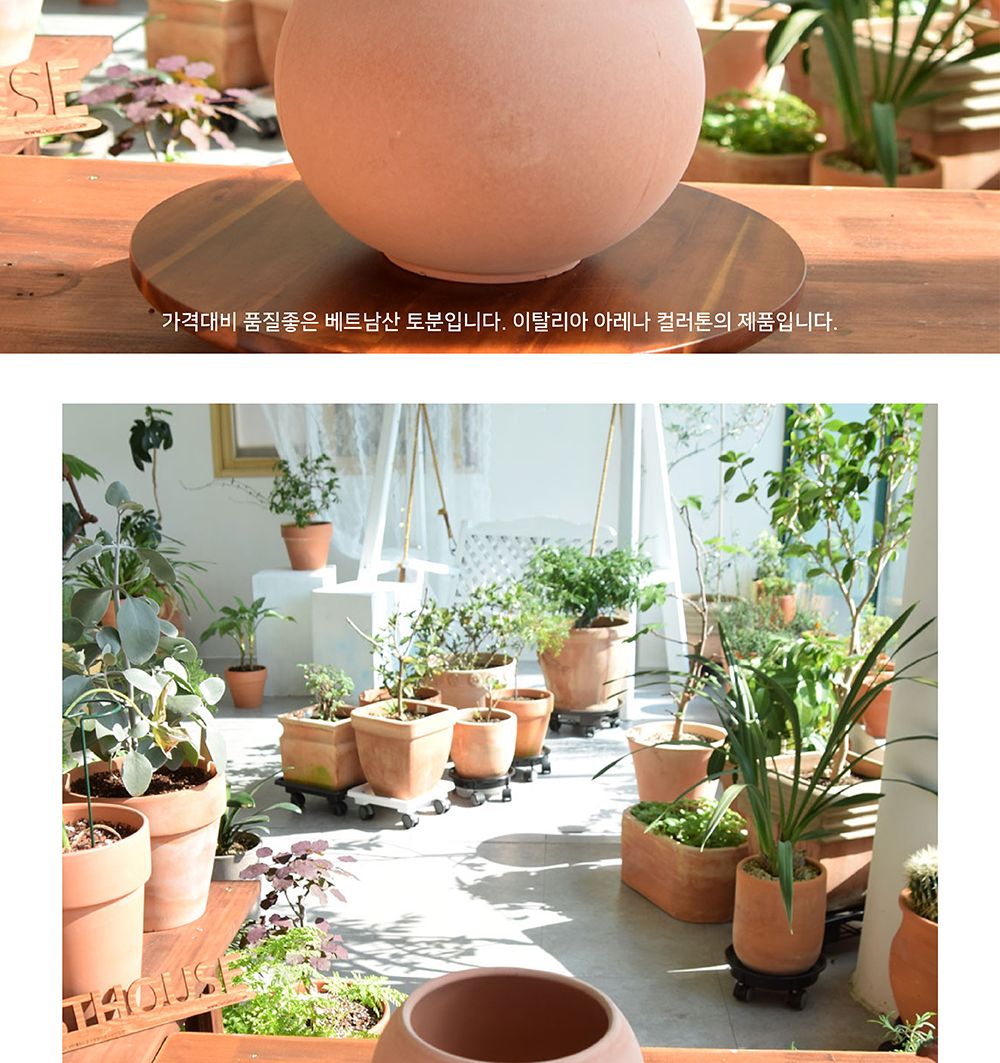 베트남 토분 테라원 루나(볼) D13 13x11cm/화분/토분/인테리어/인테리어화분/인테리어토분/분갈이/분갈이화