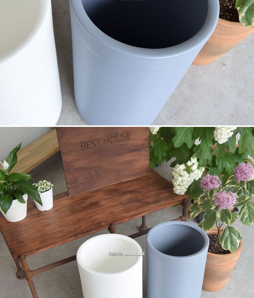 (그레이) 고강도 초경량 대형 플라스틱화분 27x50cm 원형/화분/정원용품/홈가드닝용품/가드닝화분/가정용화