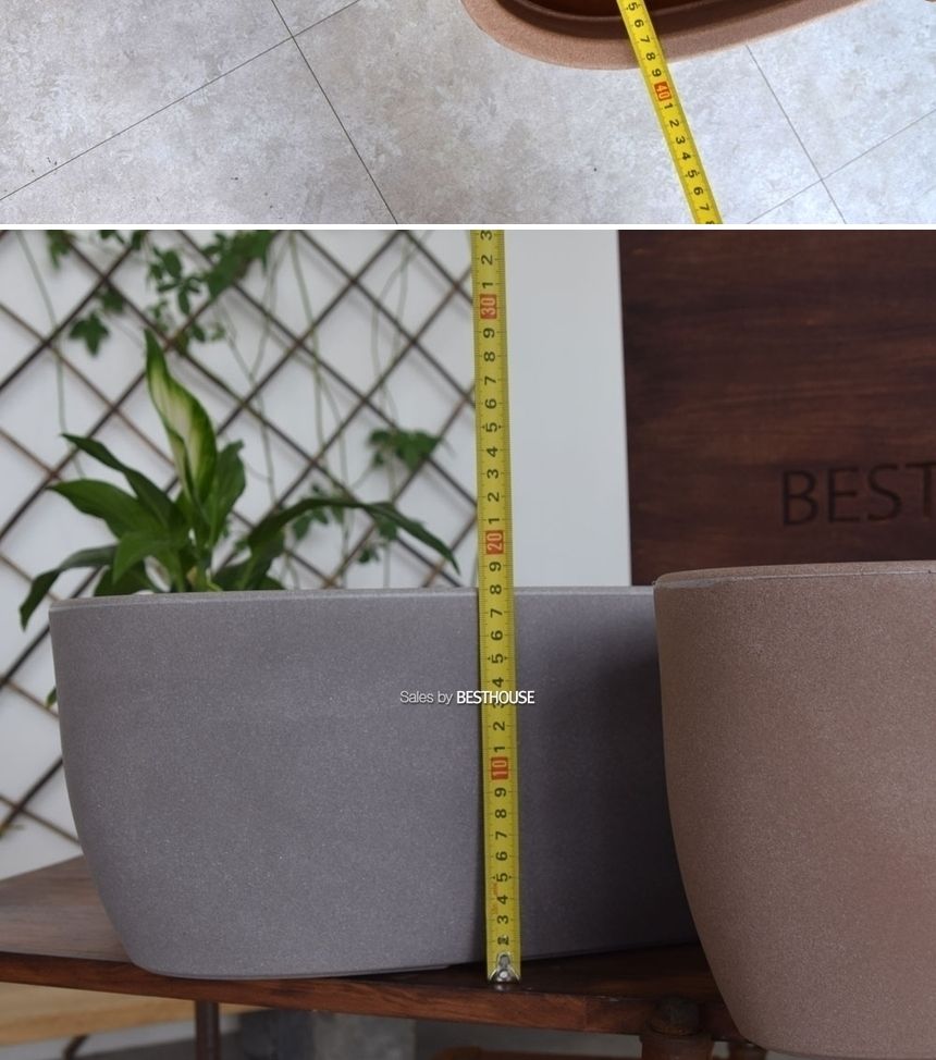 (브라운 물구멍x) 이탈리아 니콜리 긴타원형 화분 R5260 60x20x18cm/화분/정원용품/홈가드닝용품/가드닝용