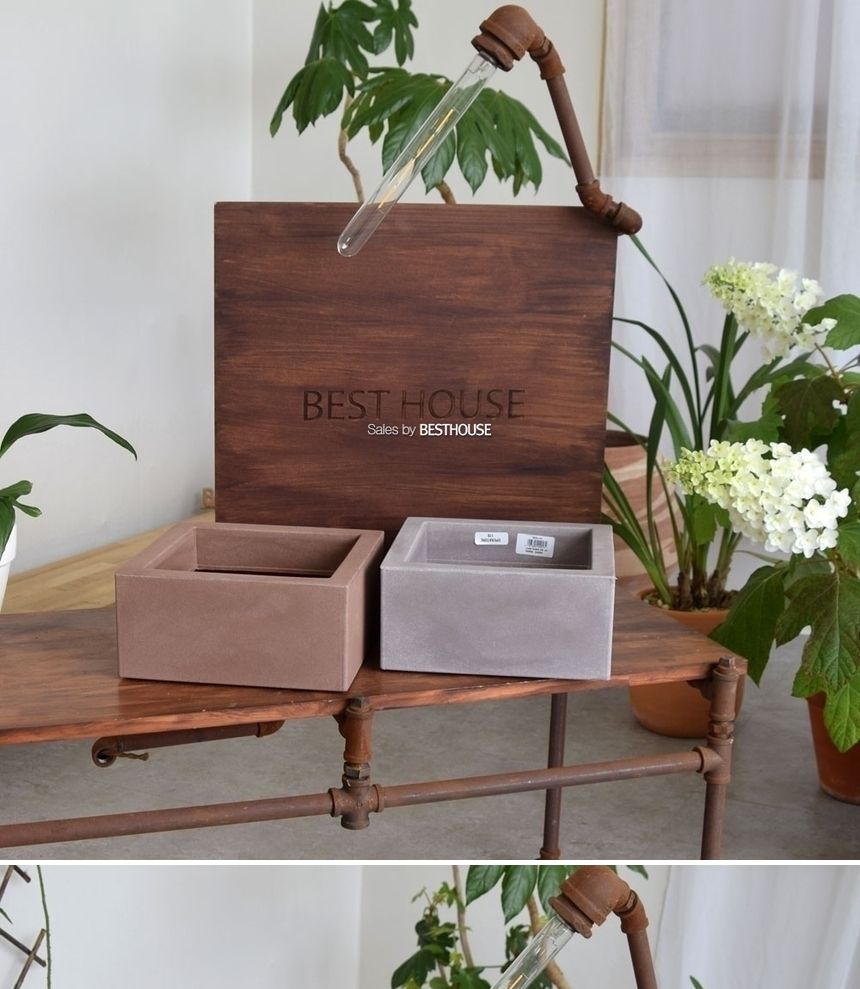 (그레이 물구멍x) 이탈리아 니콜리 정사각 분재형 R4425 25x25x12cm/화분/정원용품/홈가드닝용품/분재화분/