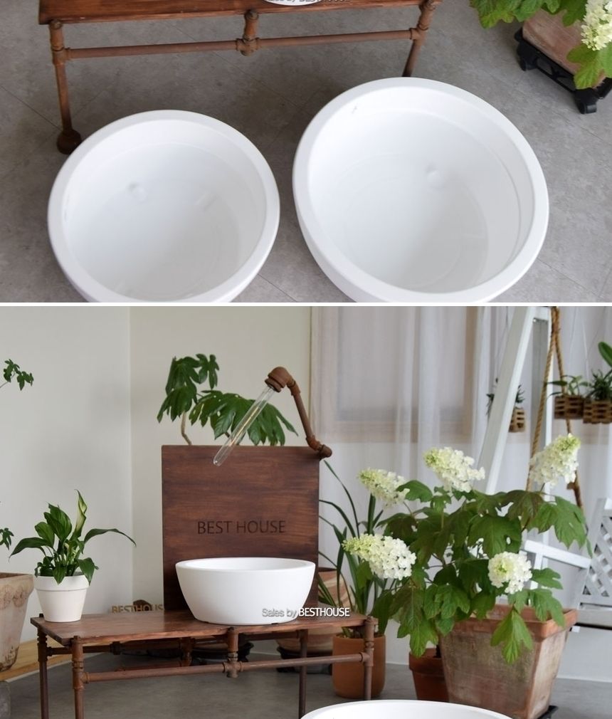 (R4250 50x20cm 브라운 물구멍o) 이탈리아 니콜리 넓은 분재형 R42/화분/정원용품/홈가드닝용품/분재화분/