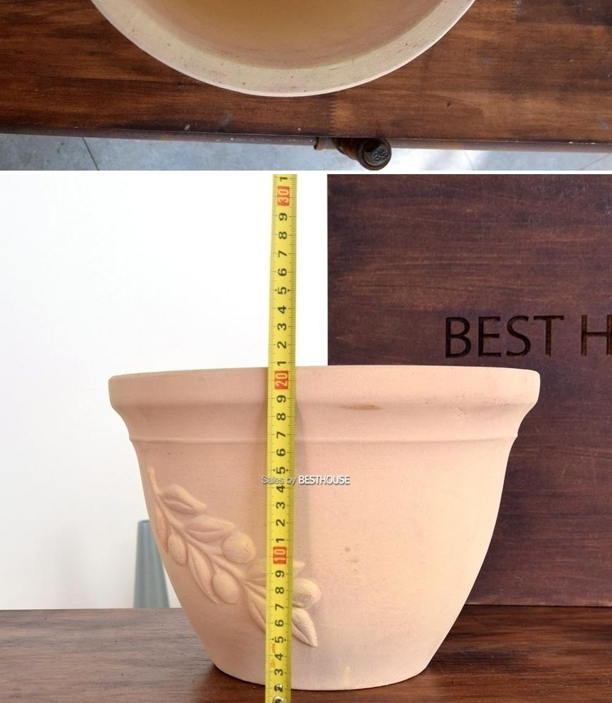 베트남 토분 테라원 올리브 원형 D30 30x20cm/화분/흙화분/토분/예쁜화분/디자인화분/인테리어화분/인테리