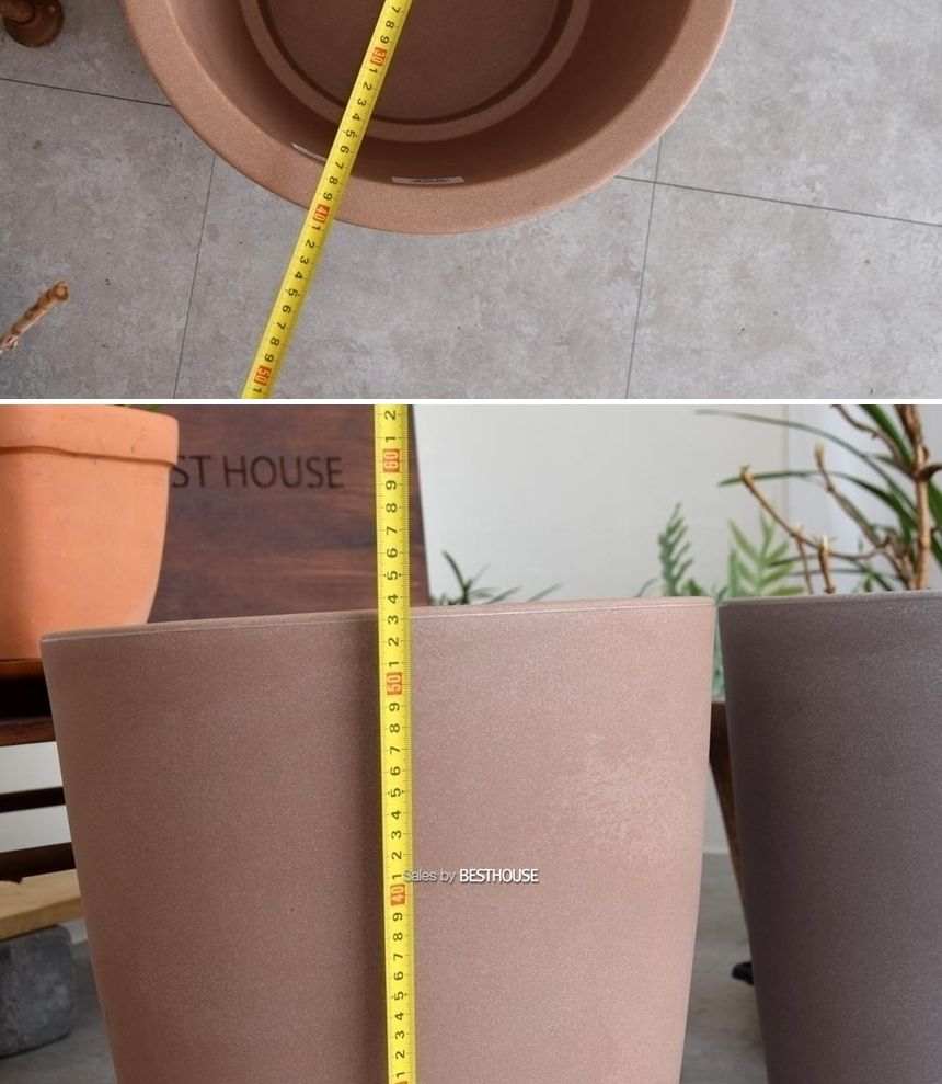 (물구멍타공(단순변심불가)-브라운) 이탈리아 니콜리 긴미분 대형화분.R4340 40x53cm/화분/정원용품/홈가드