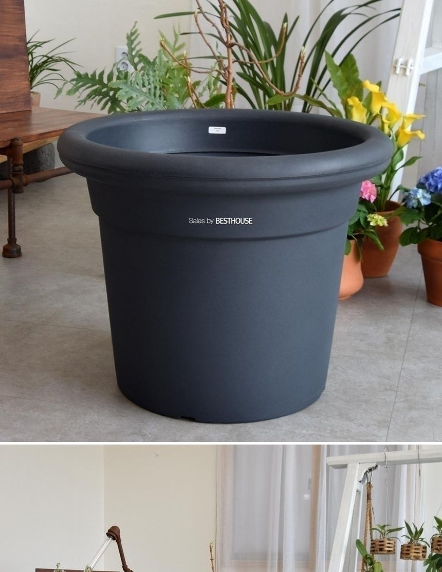 (물구멍타공(단순변심불가)) 이탈리아 니콜리 턱기본형 PE 대형화분.R2970 70x56cm/내추럴화분/내츄럴화분/