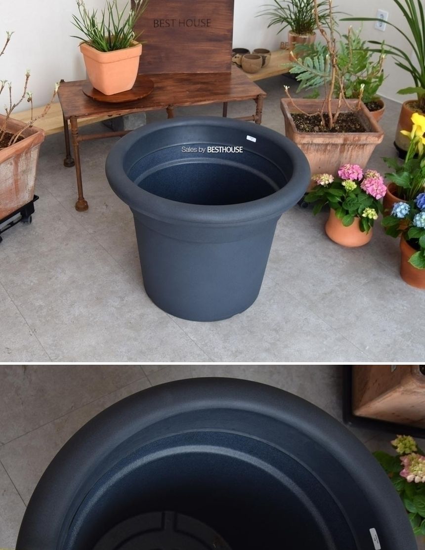 (물구멍타공(단순변심불가)) 이탈리아 니콜리 턱기본형 PE 대형화분.R2970 70x56cm/내추럴화분/내츄럴화분/