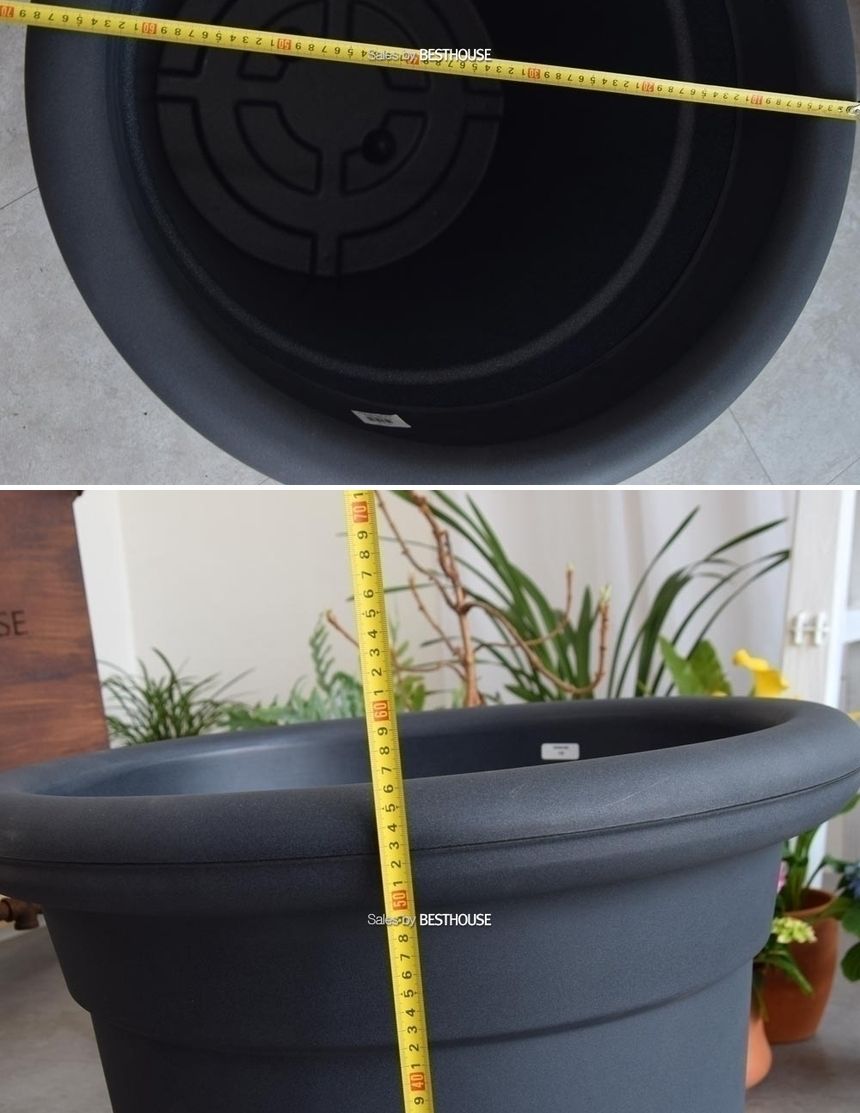 (물구멍타공(단순변심불가)) 이탈리아 니콜리 턱기본형 PE 대형화분.R2970 70x56cm/내추럴화분/내츄럴화분/