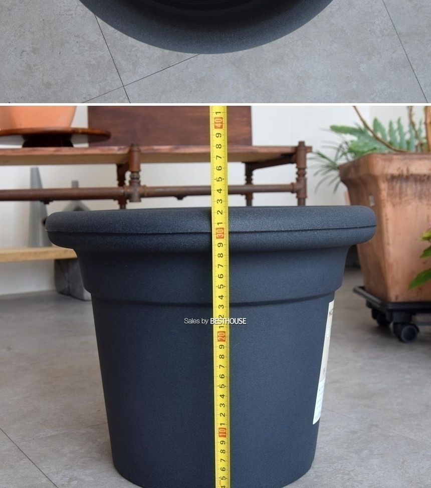 (물구멍X) 이탈리아 니콜리 턱기본형 PE 대형화분.R2940 40x32cm/내추럴화분/내츄럴화분/원형화분/인테리어