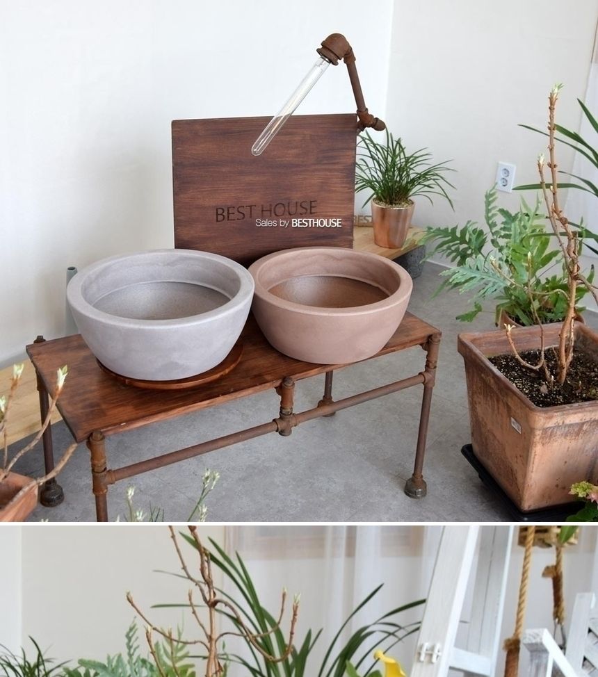 (물구멍X-화이트) 이탈리아 니콜리 분재형 PE 대형화분.R4240 40x16cm/내추럴화분/내츄럴화분/원형화분/인