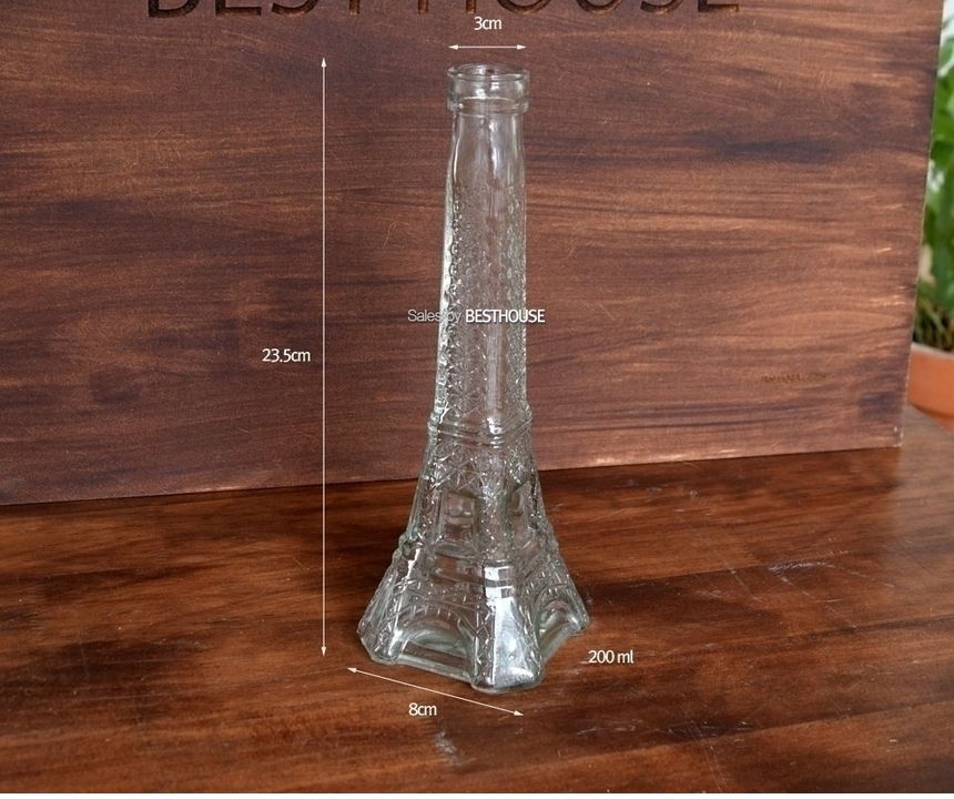 유리화분 화병 수반 BHE0323 3x23cm (에펠탑)/화병/꽃병/미니꽃병/미니화분/글라스화병/유리수반/유리화분/