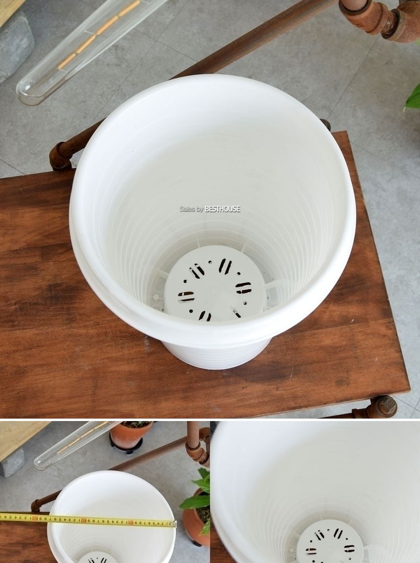 가로줄무늬 플라스틱 경량 화분 27x40cm/화분/정원용품/홈가드닝용품/가드닝용품/가정용화분/식물화분/꽃화
