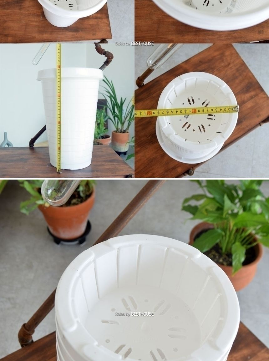 가로줄무늬 플라스틱 경량 화분 27x40cm/화분/정원용품/홈가드닝용품/가드닝용품/가정용화분/식물화분/꽃화