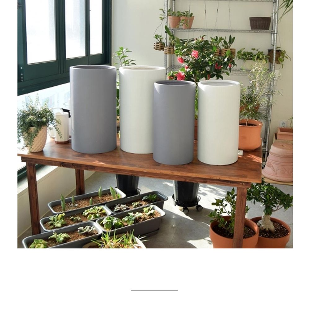 (24x46cm 그레이) 모던 수지 마블 원통형 화분 24 29/화분/대형화분/원통화분/예쁜화분/원예용품/정원용품/
