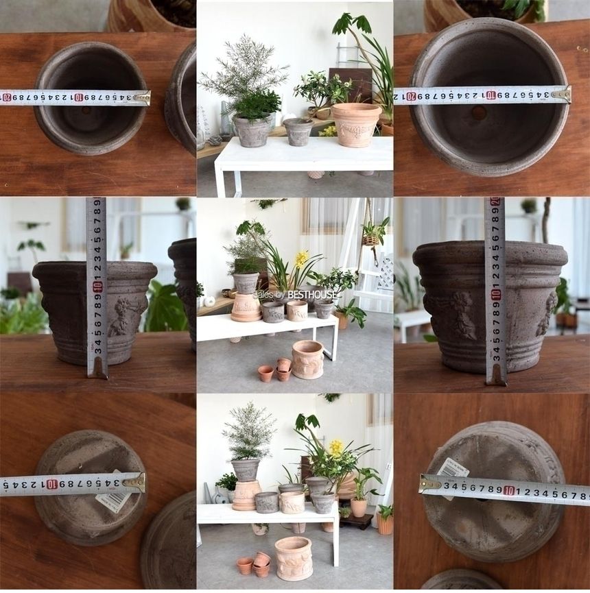 이탈리아 명품 수제토분VLF ET (그레이) D20 20x16cm/화분/흙화분/토분/예쁜화분/디자인화분/인테리어화분/