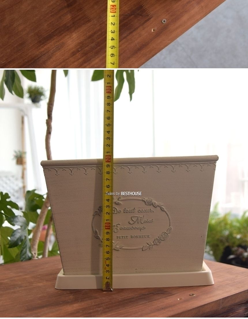 (화이트(아이보리)) 빈티지 플라스틱화분 옆이넓은 직사각 Q26 26x16x20cm/화분/정원용품/홈가드닝용품/가