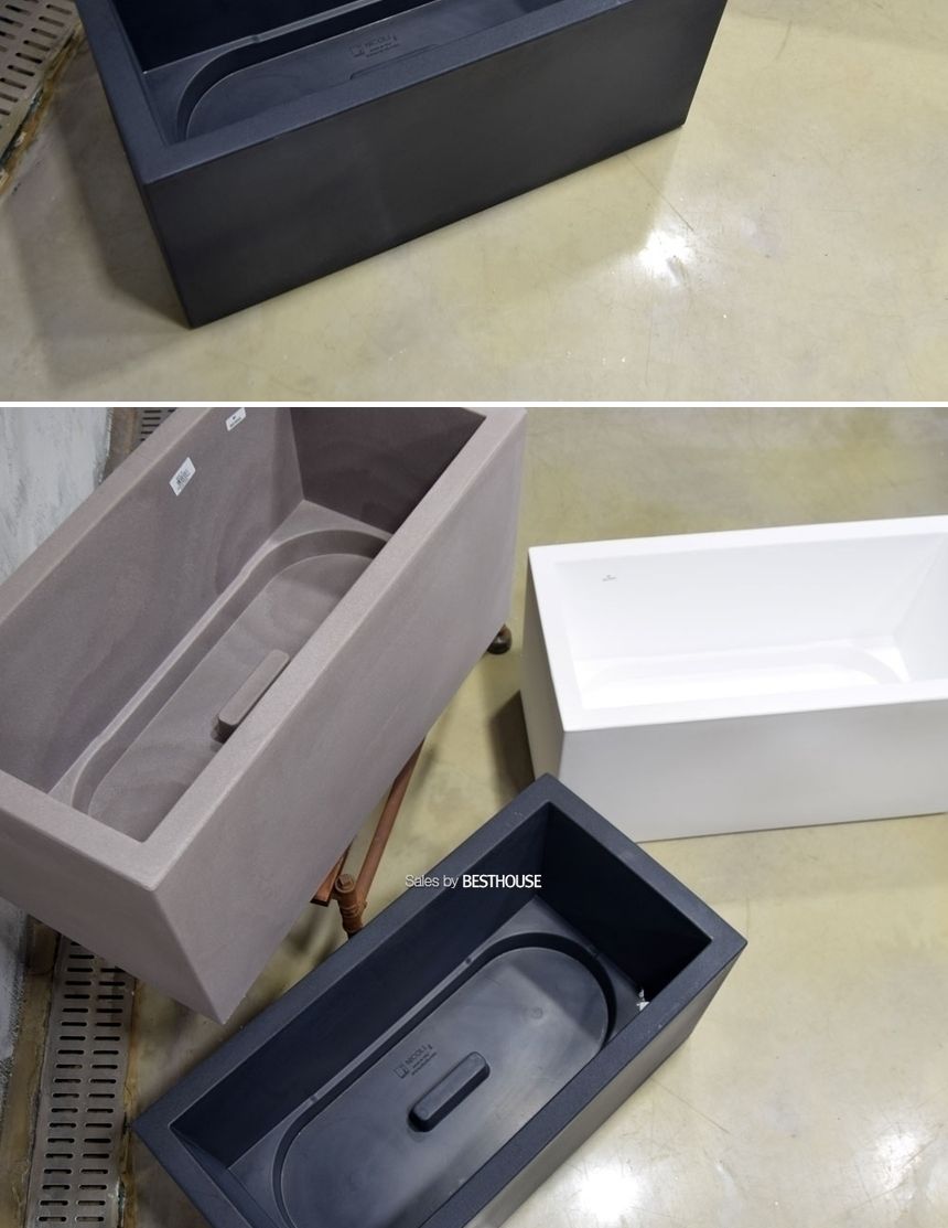 (물구멍X-화이트) 이탈리아 니콜리 PE화분 옆이넓은 직사각 80x40x40cm/사각화분/직사각화분/모던형화분/모