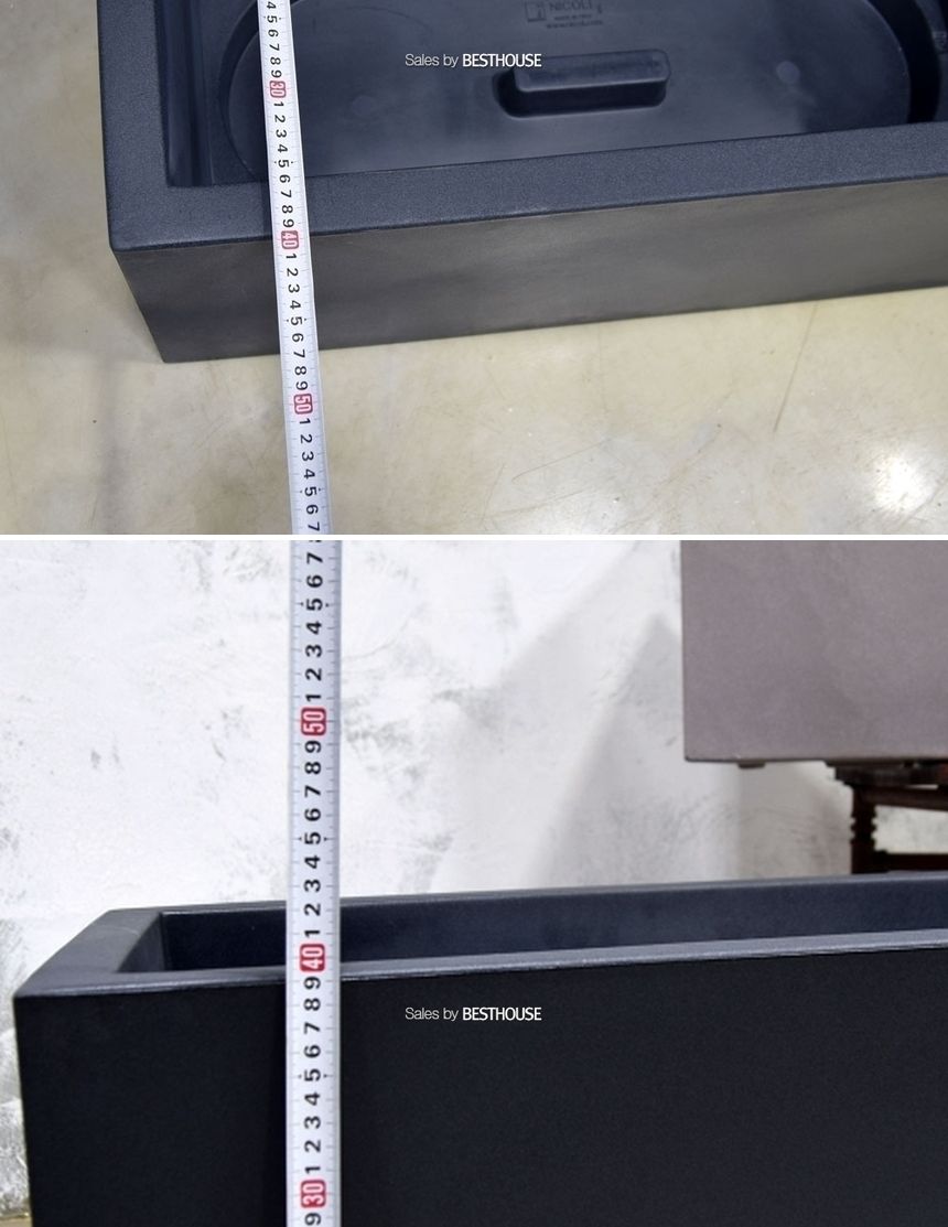 (물구멍X-화이트) 이탈리아 니콜리 PE화분 옆이넓은 직사각 80x40x40cm/사각화분/직사각화분/모던형화분/모