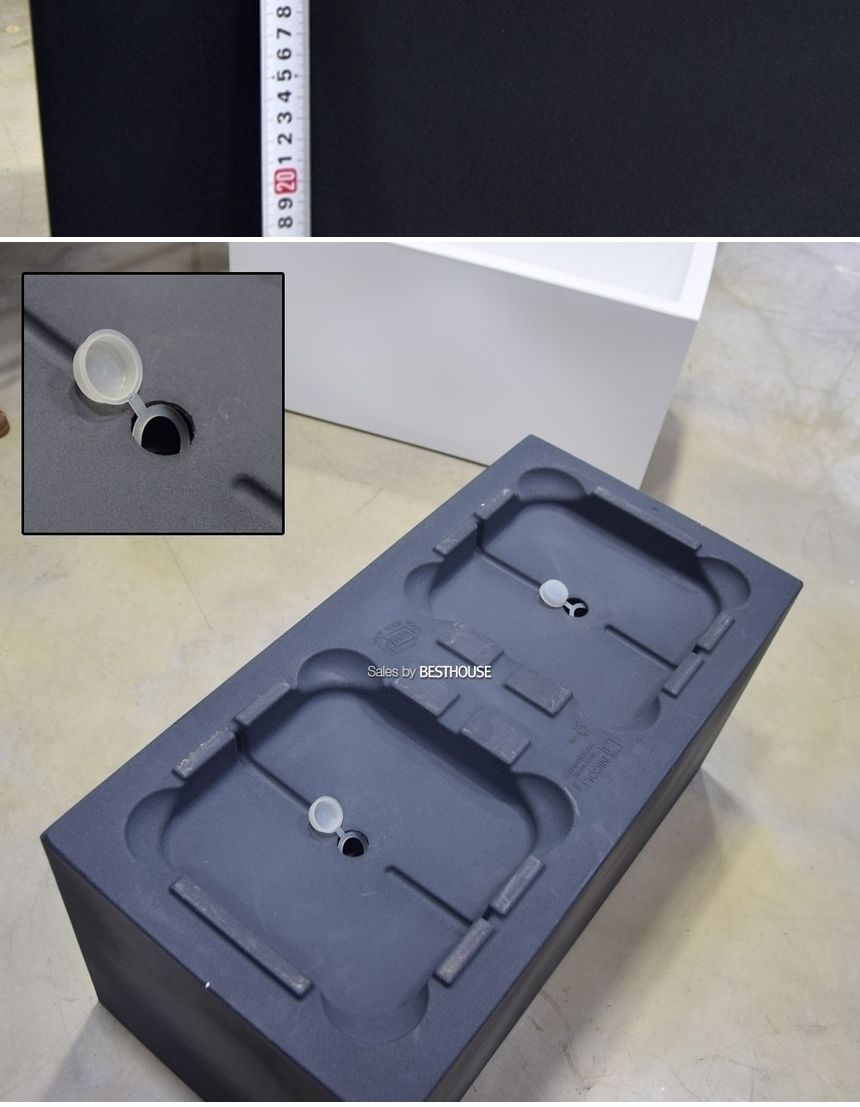(물구멍X-화이트) 이탈리아 니콜리 PE화분 옆이넓은 직사각 80x40x40cm/사각화분/직사각화분/모던형화분/모