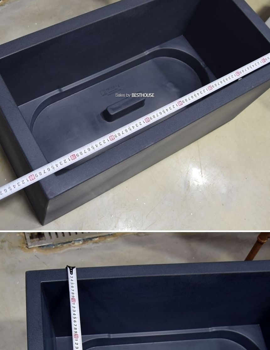 (물구멍X-화이트) 이탈리아 니콜리 PE화분 옆이넓은 직사각 80x40x40cm/사각화분/직사각화분/모던형화분/모