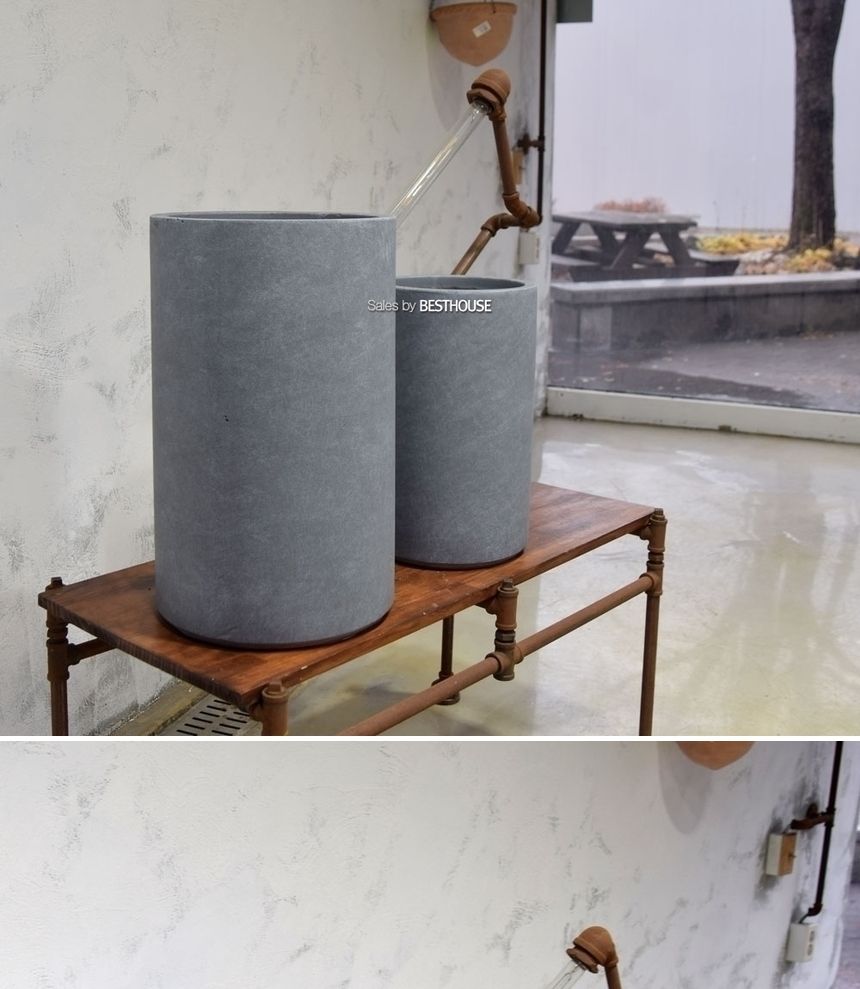 모던 FRP 원통형 인테리어화분 DW208510 24x40cm/원통형토분/원통형화분/화분/도기/도기화분/토분/인테리어
