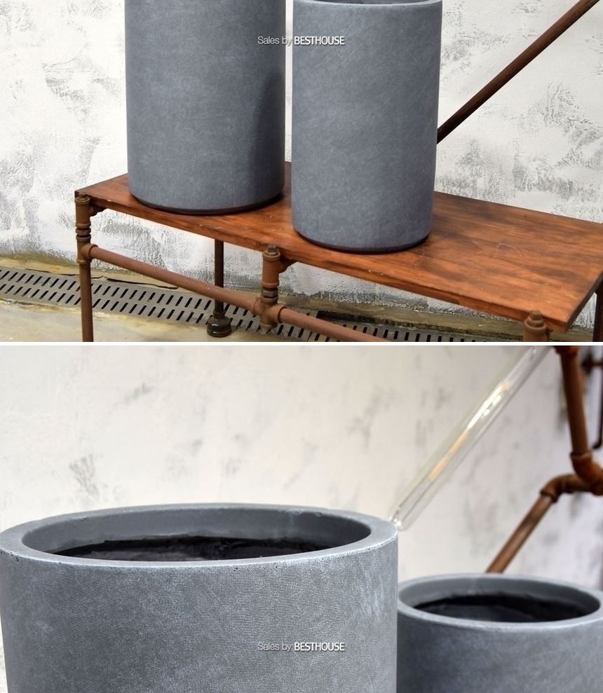 모던 FRP 원통형 인테리어화분 DW208510 24x40cm/원통형토분/원통형화분/화분/도기/도기화분/토분/인테리어