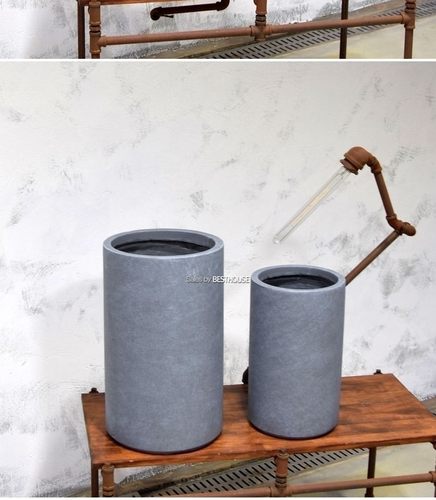 모던 FRP 원통형 인테리어화분 DW208510 24x40cm/원통형토분/원통형화분/화분/도기/도기화분/토분/인테리어