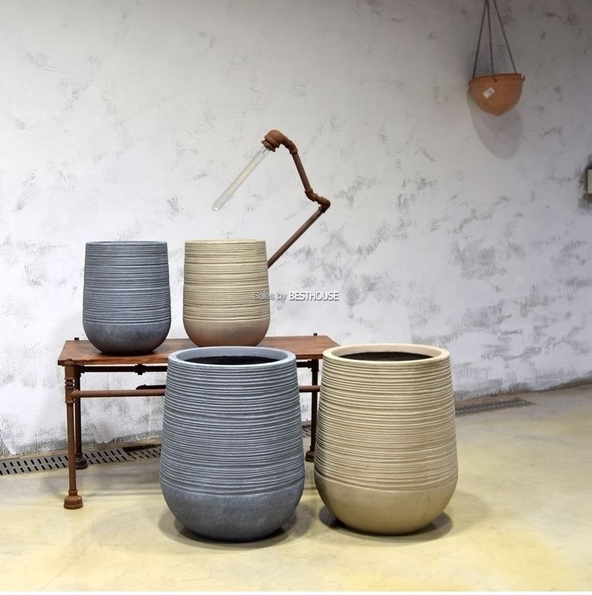 (그레이) 모던 FRP 긴원형 인테리어화분 DW161217 (대) 43x50cm/그레이화분/긴화분/화분/도기/도기화분/토