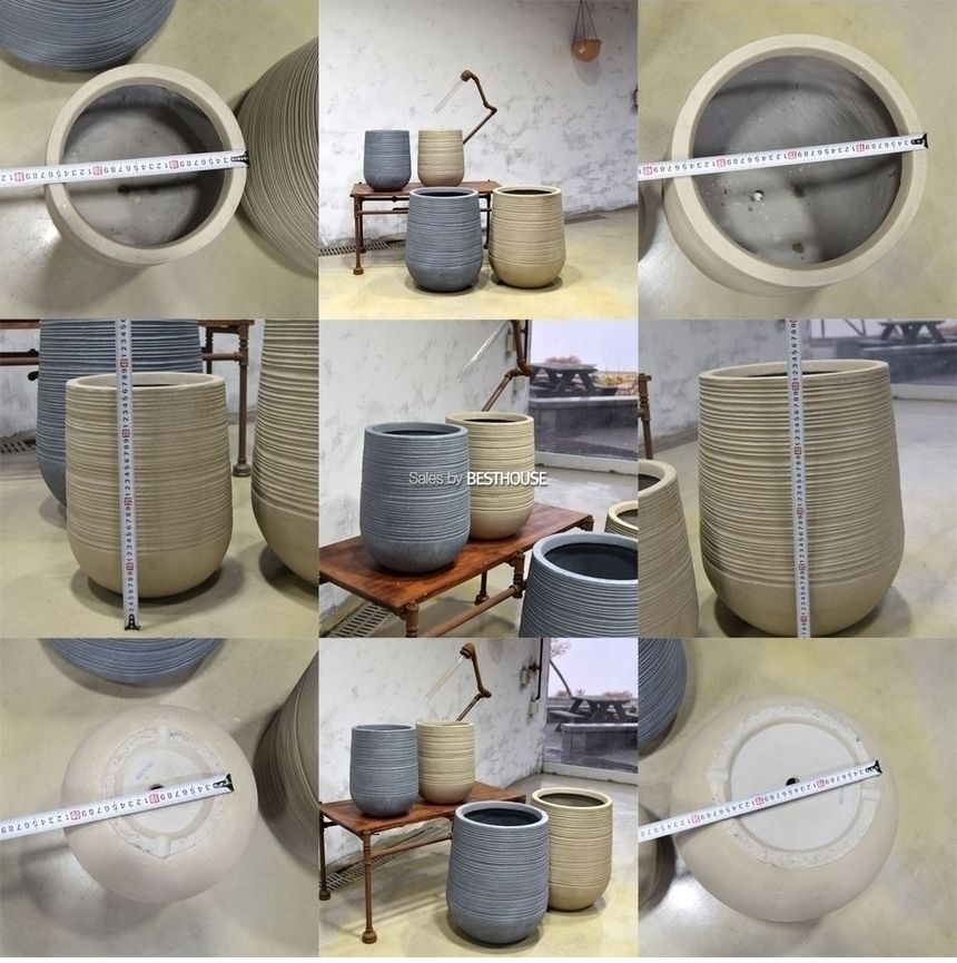 (베이지) 모던 FRP 긴원형 인테리어화분 DW161217 (소) 29x36cm/그레이화분/긴화분/화분/도기/도기화분/토