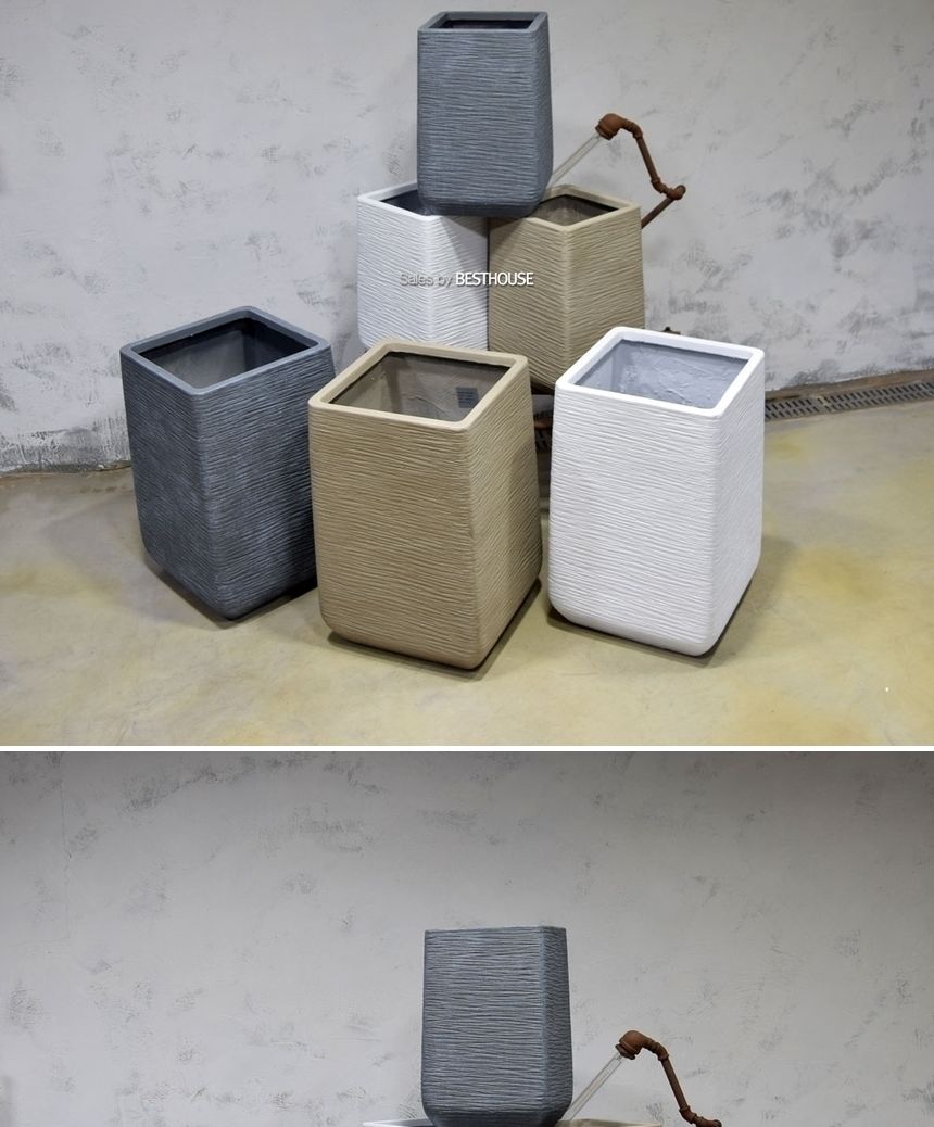 (그레이) 모던 FRP 긴사각 인테리어화분 DW184368 (대) 45x67cm/사각화분/직사각화분/모던형화분/모던인테