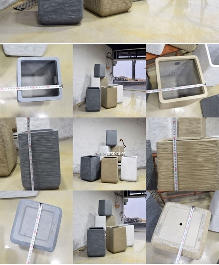 (그레이) 모던 FRP 긴사각 인테리어화분 DW184368 (대) 45x67cm/사각화분/직사각화분/모던형화분/모던인테