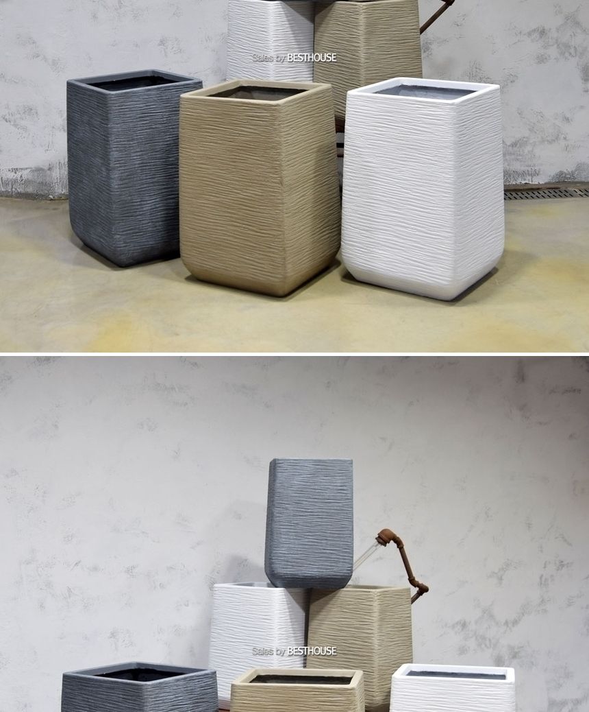 (그레이) 모던 FRP 긴사각 인테리어화분 DW184368 (대) 45x67cm/사각화분/직사각화분/모던형화분/모던인테