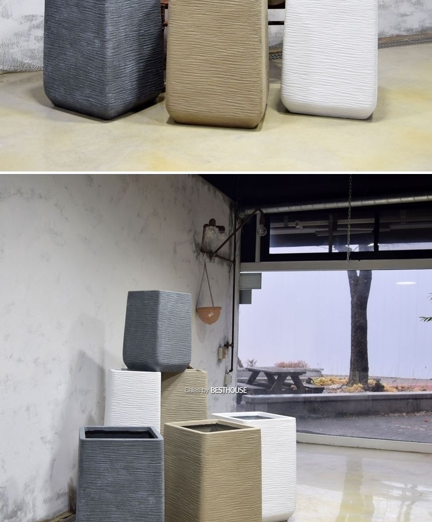 (그레이) 모던 FRP 긴사각 인테리어화분 DW184368 (대) 45x67cm/사각화분/직사각화분/모던형화분/모던인테