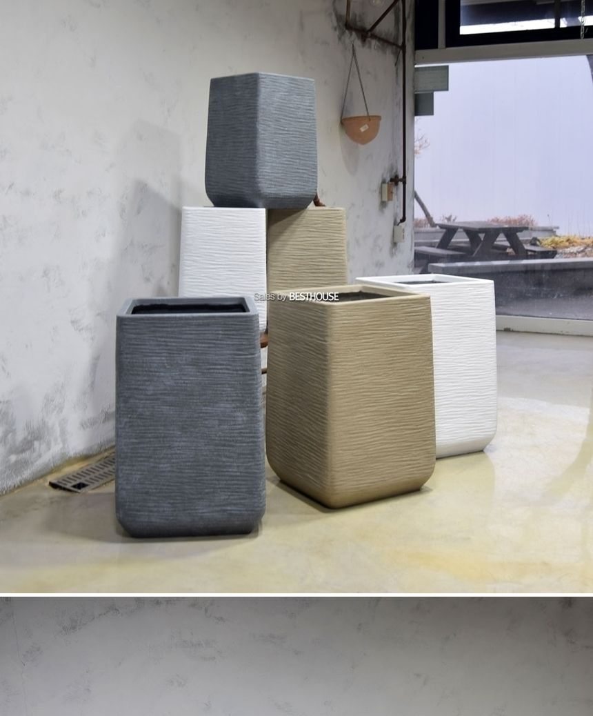 (베이지) 모던 FRP 긴사각 인테리어화분 DW184368 (소) 33x49cm/사각화분/직사각화분/모던형화분/모던인테