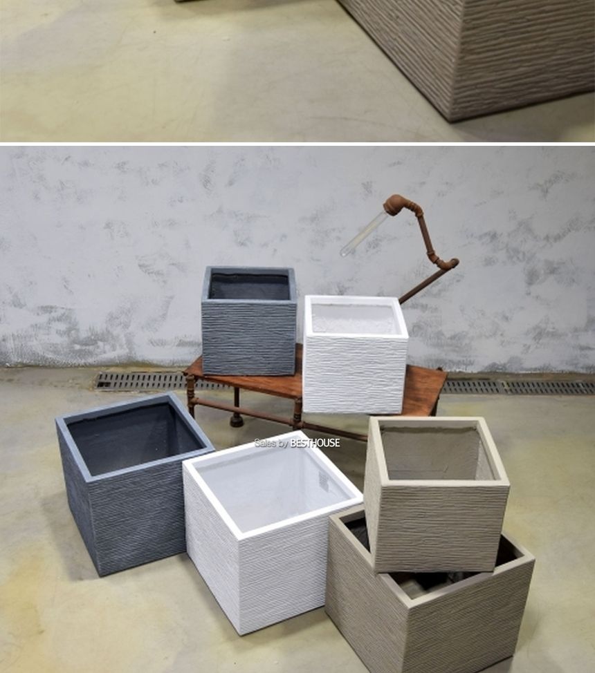 (그레이) 모던 FRP 정사각 인테리어화분 DW184369 (소) 32x30cm/사각화분/직사각화분/모던형화분/모던인테