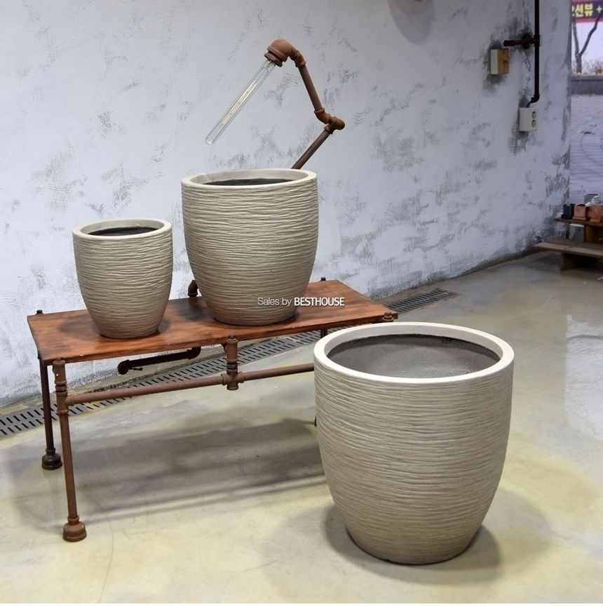 모던 FRP 미분형 인테리어화분 DW184372 (대) 45x47cm/모던형화분/모던인테리어화분/그레이화분/화분/분갈