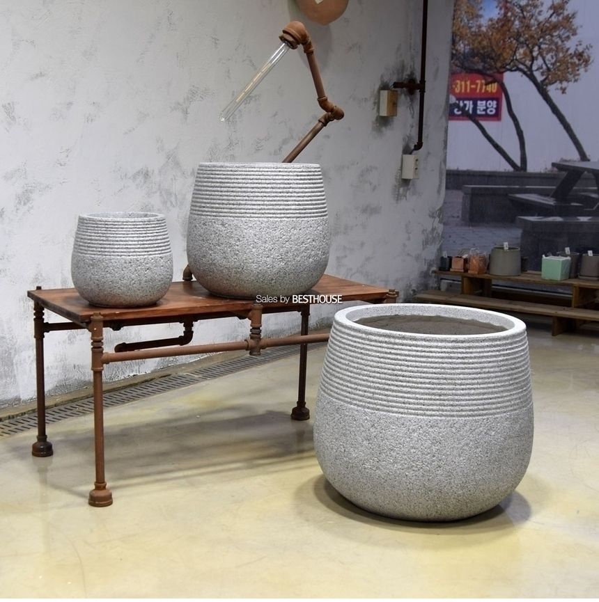 모던 FRP 단지형 인테리어화분 DW161227 (소) 26x22cm/모던형화분/모던인테리어화분/그레이화분/화분/분갈