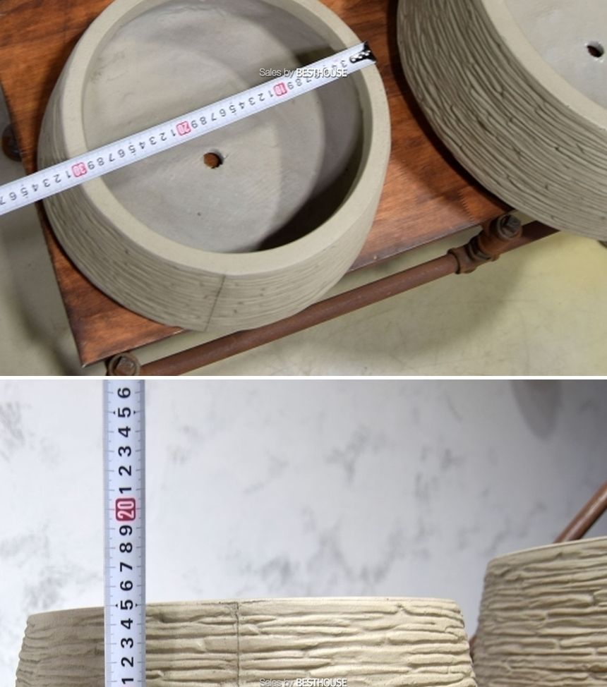 2개셋FRP 분재형 인테리어화분 DW184364 베이지/원통형토분/원통형화분/화분/도기/도기화분/토분/인테리어
