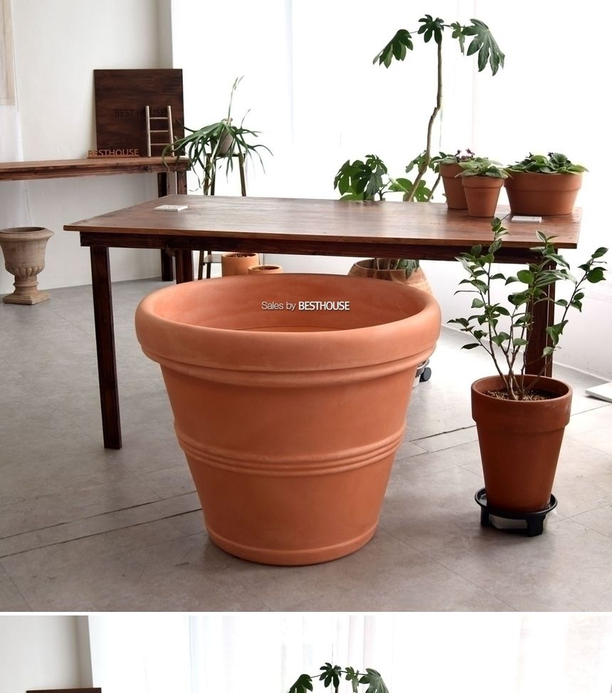 (물구멍타공(단순변심불가)) 이탈리아 니콜리 PE 대형화분.R0175 75x61cm/토분/흙화분/내추럴화분/내츄럴화