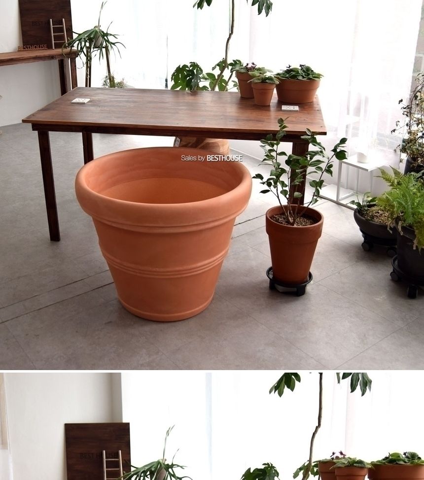 (물구멍타공(단순변심불가)) 이탈리아 니콜리 PE 대형화분.R0175 75x61cm/토분/흙화분/내추럴화분/내츄럴화