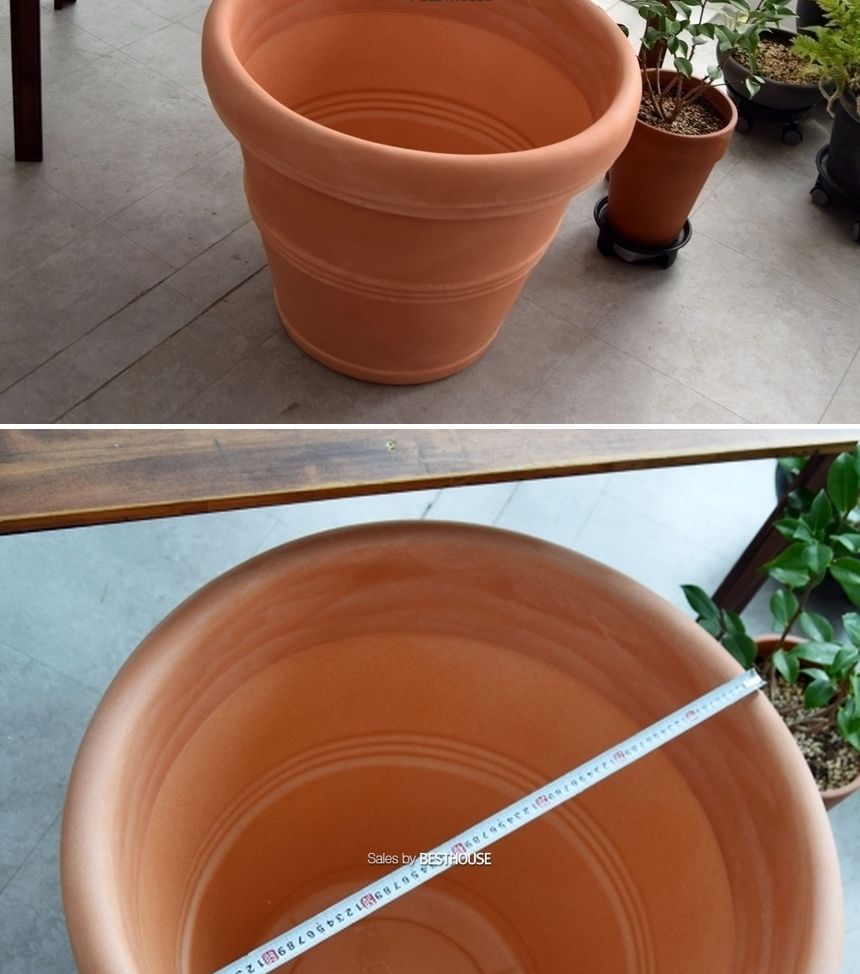 (물구멍타공(단순변심불가)) 이탈리아 니콜리 PE 대형화분.R0175 75x61cm/토분/흙화분/내추럴화분/내츄럴화