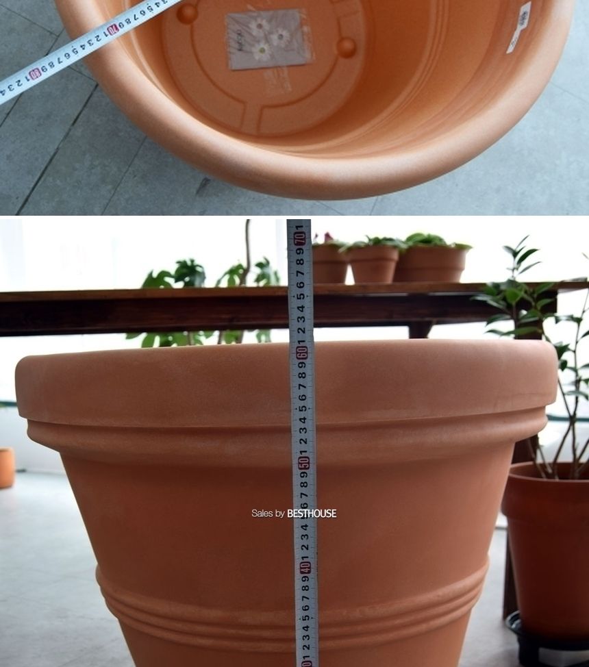 (물구멍타공(단순변심불가)) 이탈리아 니콜리 PE 대형화분.R0175 75x61cm/토분/흙화분/내추럴화분/내츄럴화