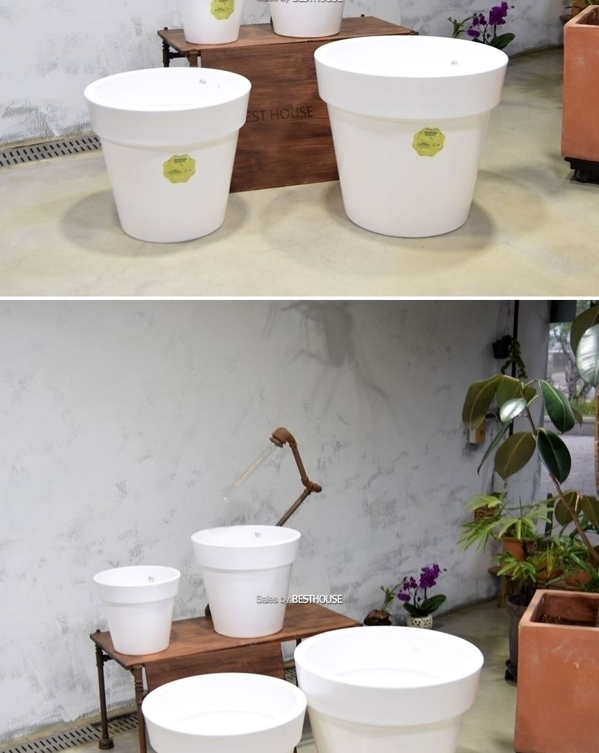 (물구멍타공(단순변심불가)) 이탈리아 니콜리 기본형 PE 대형화분.R6630 30x28cm/화분/정원용품/홈가드닝용