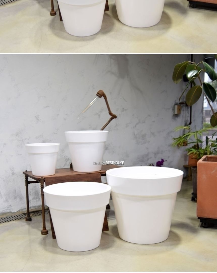 (물구멍타공(단순변심불가)) 이탈리아 니콜리 기본형 PE 대형화분.R6630 30x28cm/화분/정원용품/홈가드닝용